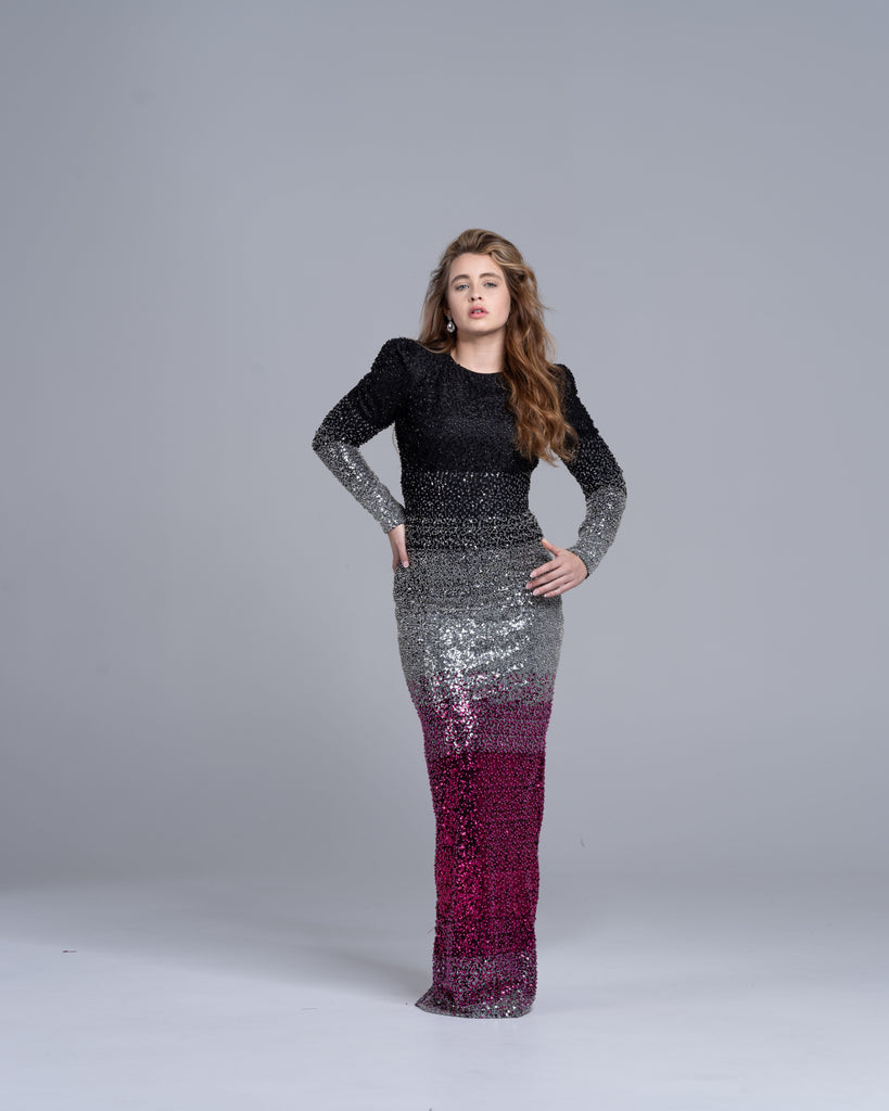 Stardust Column Gown