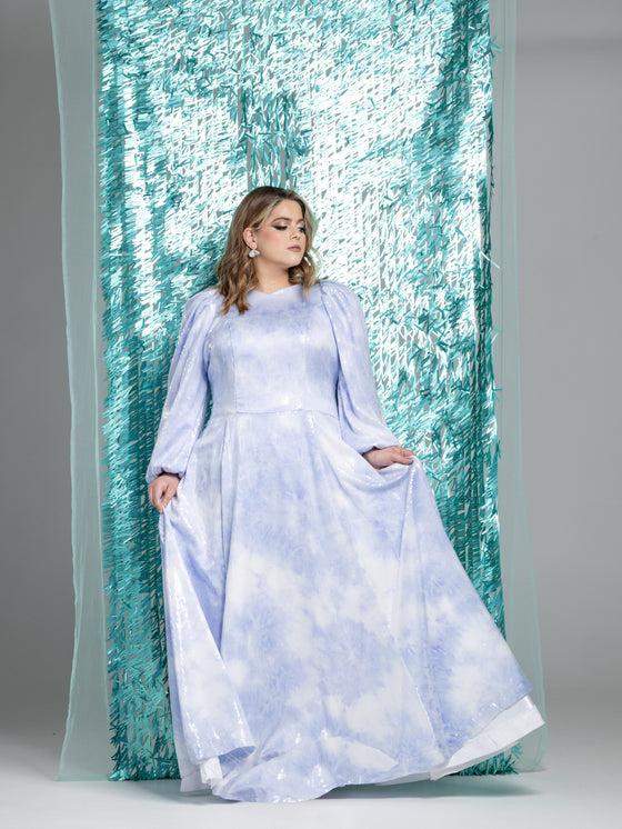 Sky Mist Sequin Gown