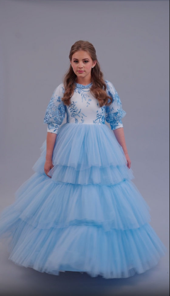 Fancy Frills Blue Gown