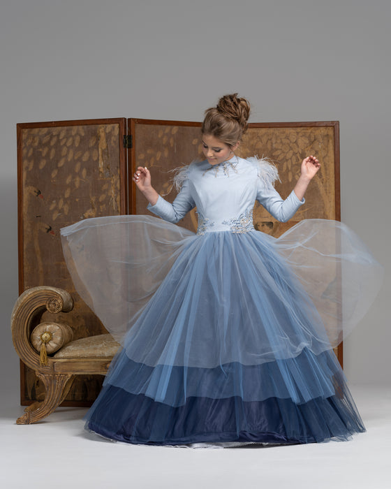 Pristine Tiered Girls Ball Gown