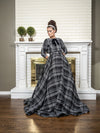 black and white tweed bolero modest ball gown 