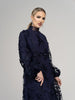 Navy blue floral modest evening gown rental 