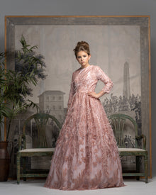  pink feather modest ball gown rent modest formal wear