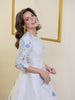 light blue modest evening gown ball gown rental 