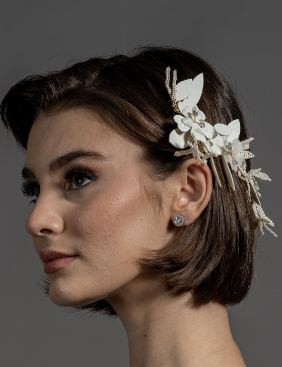 Swooping Leaf Bridal Headpiece