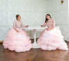 girls pink modest ballgown 