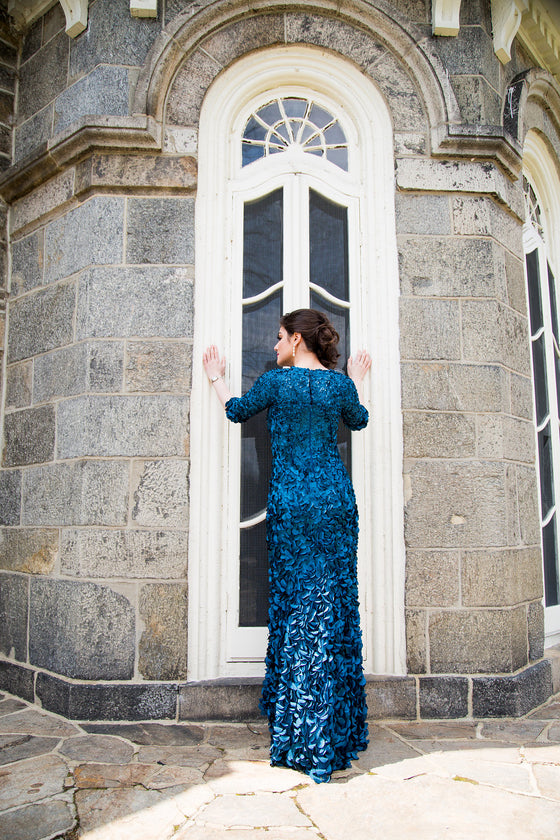 Teal Petal Gown