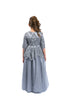 Silver peplum modest girls gown 