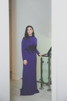  Eggplant Cape Gown