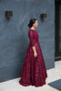 Asher Maxwell for Liylah burgundy ombre lattice modest ballgown