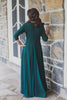 hunter green modest evening gown