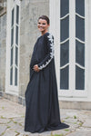 Black modest tznius maternity gown 