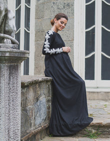  Black modest tznius maternity gown 