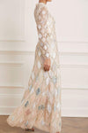 Needle & Thread sequin diamond gown moonscape modest gown rental