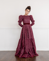 pearled merlot modest event dress rental