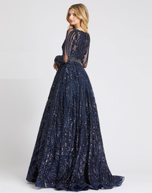  Midnight Beaded Sparkle Ball Gown