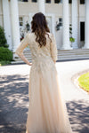 Embroidered Illusion Neck Gown